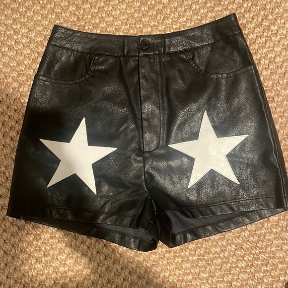 Nasty Gal Pants - Nasty Gal Pleather Star Shorts (size 6)